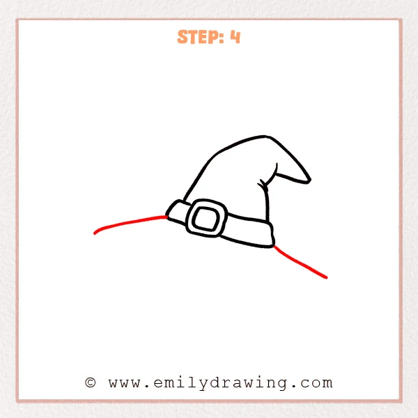 how to draw a witch hat - Step 4